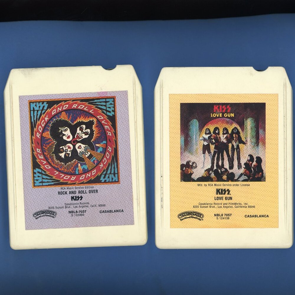 1976 Kiss 8 Track Tapes Rock and Roll Over and Love Gun 1977